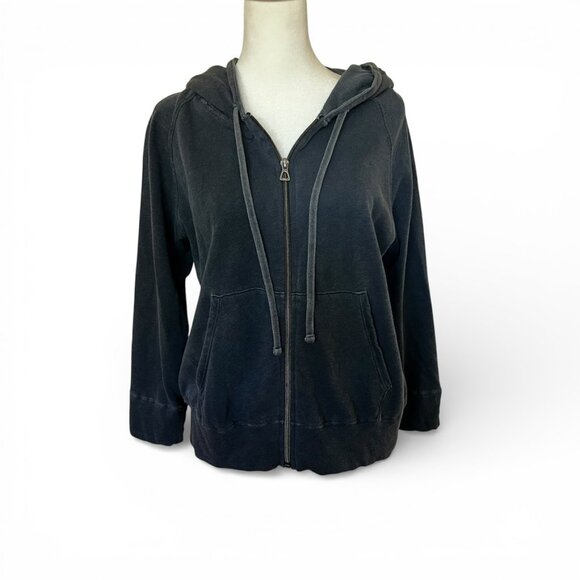 James Perse Navy Vintage French Terry Zip Hoodie 4 XL Minimalist Luxury - Picture 2 of 6